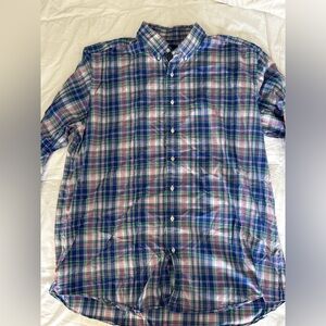Polo by Ralph Lauren Blue and Pink Casual Button Down Shirt